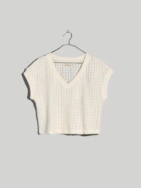 Madewell Knit Mesh V-Neck Crop Tee